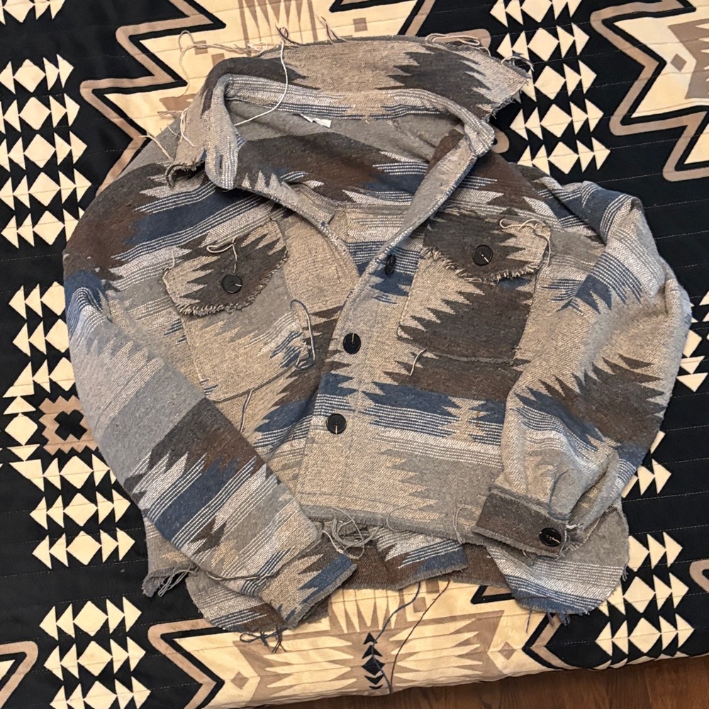 Aztec Patterned Button-Up Jacket